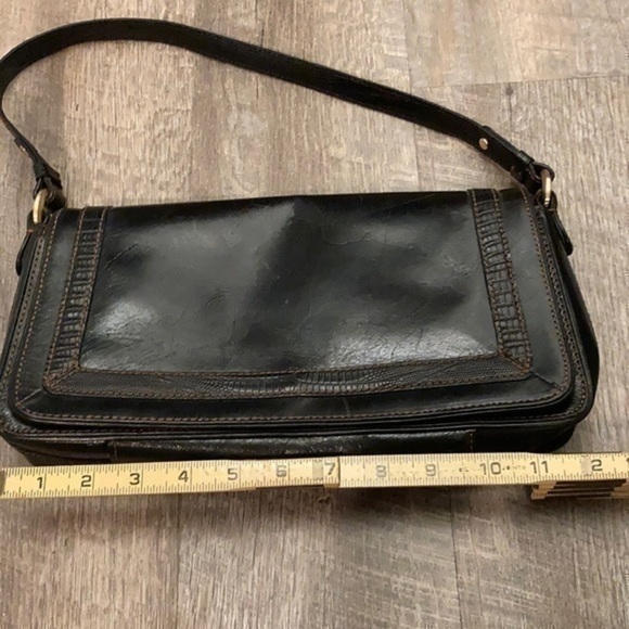 Ellen Tracy black leather shoulder bag purse - Picture 8 of 12